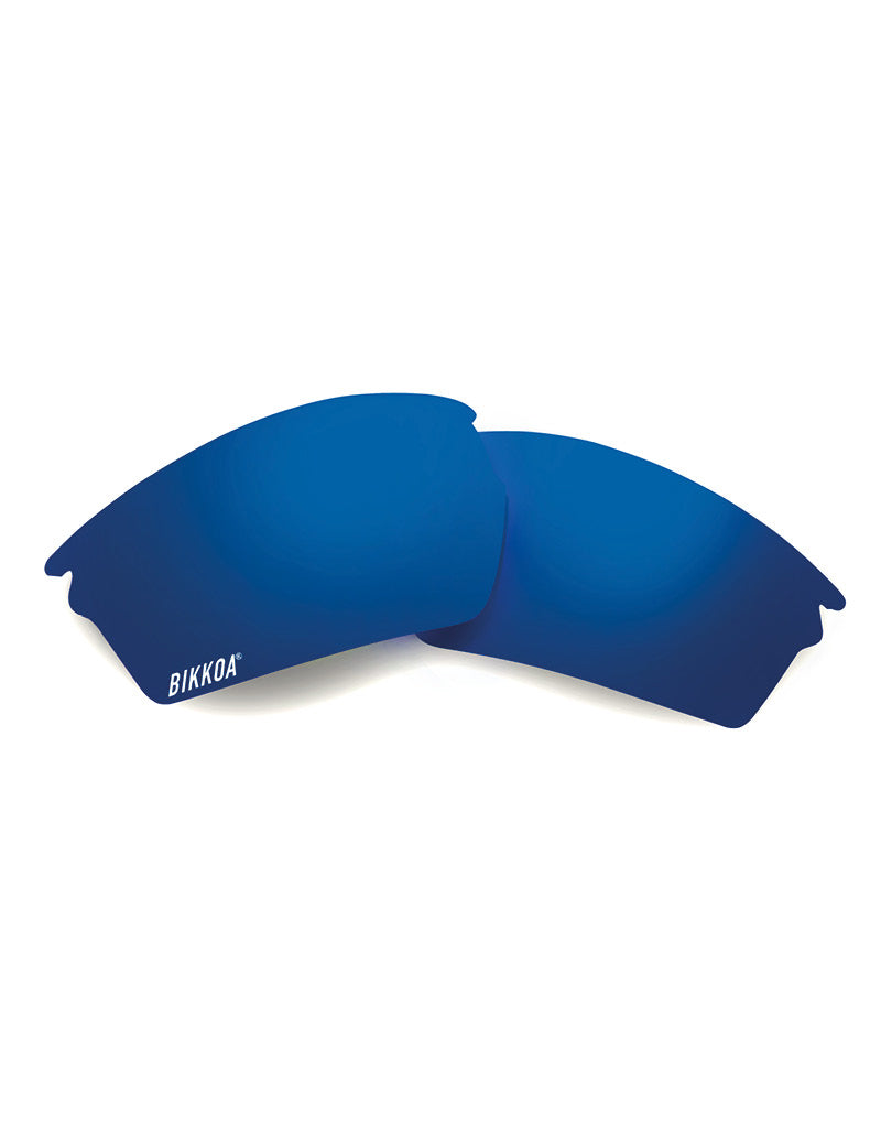Lente de recambio azul revo para alta luminosidad y estética deportiva, vista frontal de la lente de recambio azul REVO para alta luminosidad y estética deportiva, compatible exclusivamente con modelos LAB y GOAT - Azul