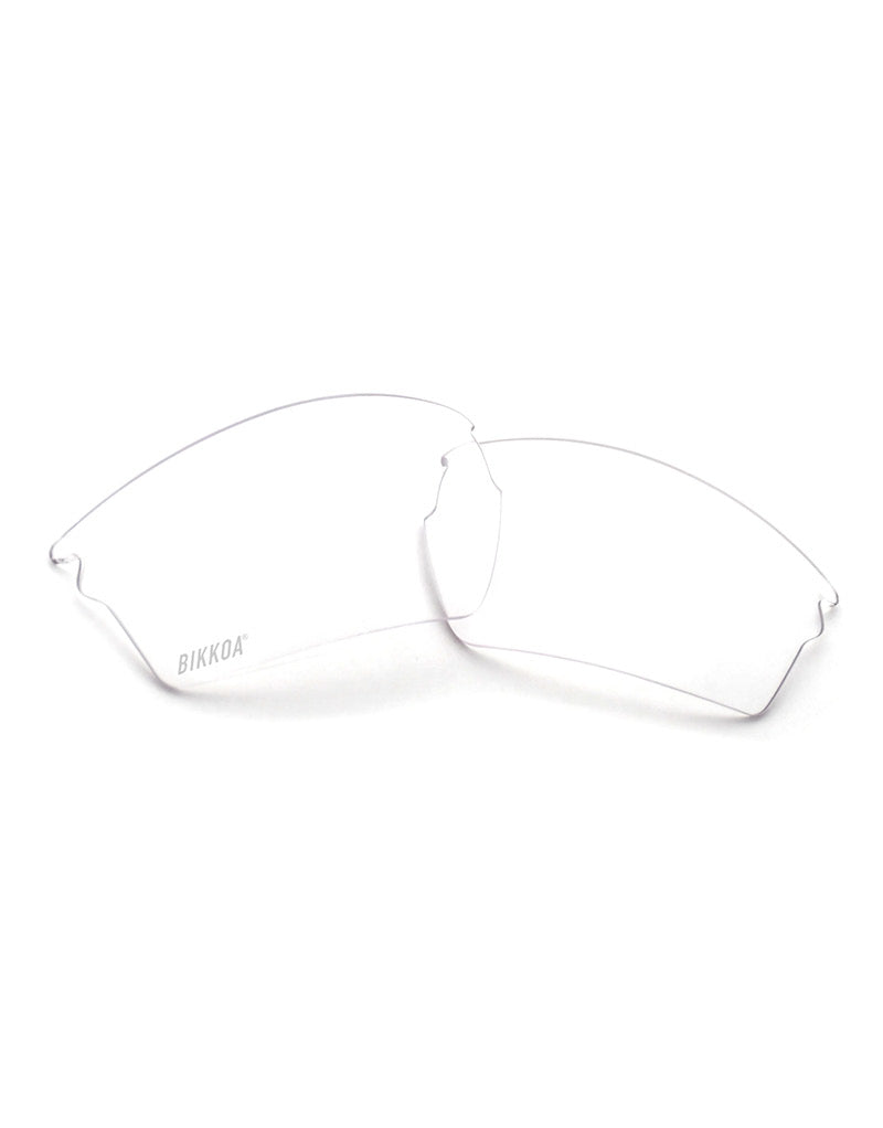 Lente de recambio transparente protectora ideal para condiciones de poca luz o interior, vista frontal de la lente de recambio transparente protectora ideal para condiciones de poca luz o interior, compatible exclusivamente con modelos LAB y GOAT - Transparente