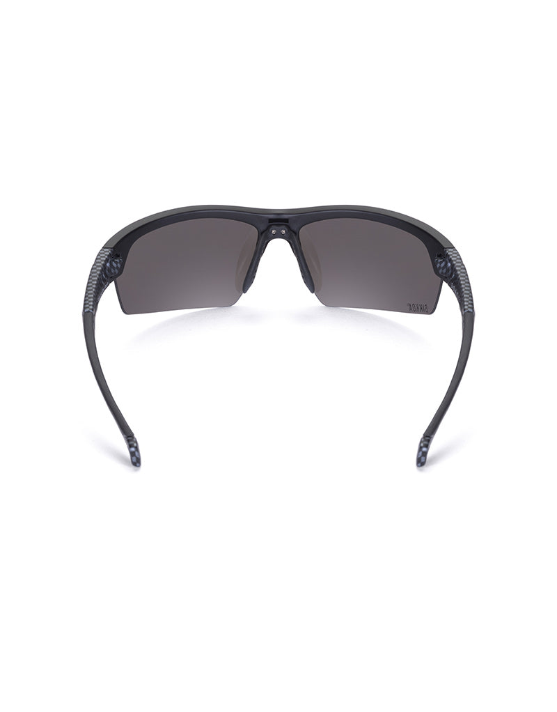 Gafas deportivas BIKKOA GOAT color plateada, vista trasera mostrando puente nasal ajustable y ventilación integrada - Plateada