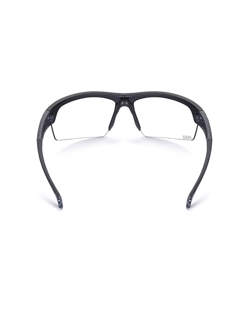 Gafas deportivas BIKKOA GOAT color transparente, vista trasera mostrando puente nasal ajustable y ventilación integrada - Protectora