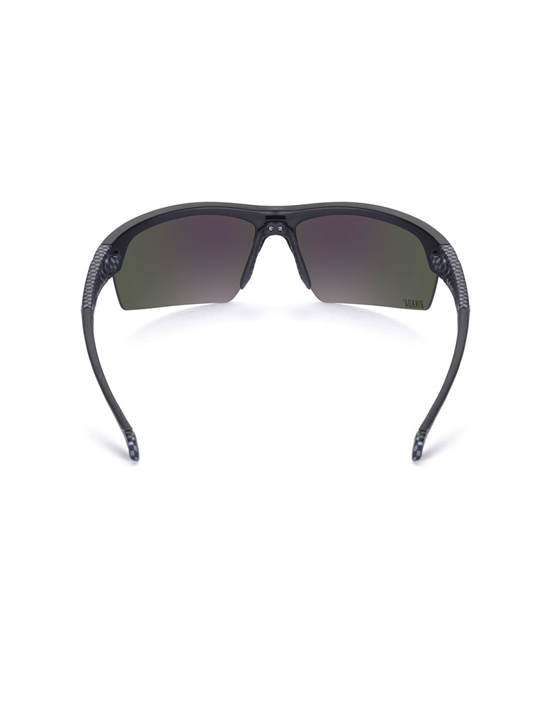 Gafas deportivas BIKKOA GOAT color verde, vista trasera mostrando puente nasal ajustable y ventilación integrada - Verde