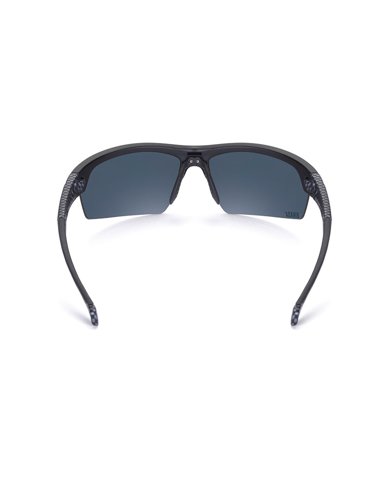 Gafas deportivas BIKKOA GOAT color azul, vista trasera mostrando puente nasal ajustable y ventilación integrada - Azul