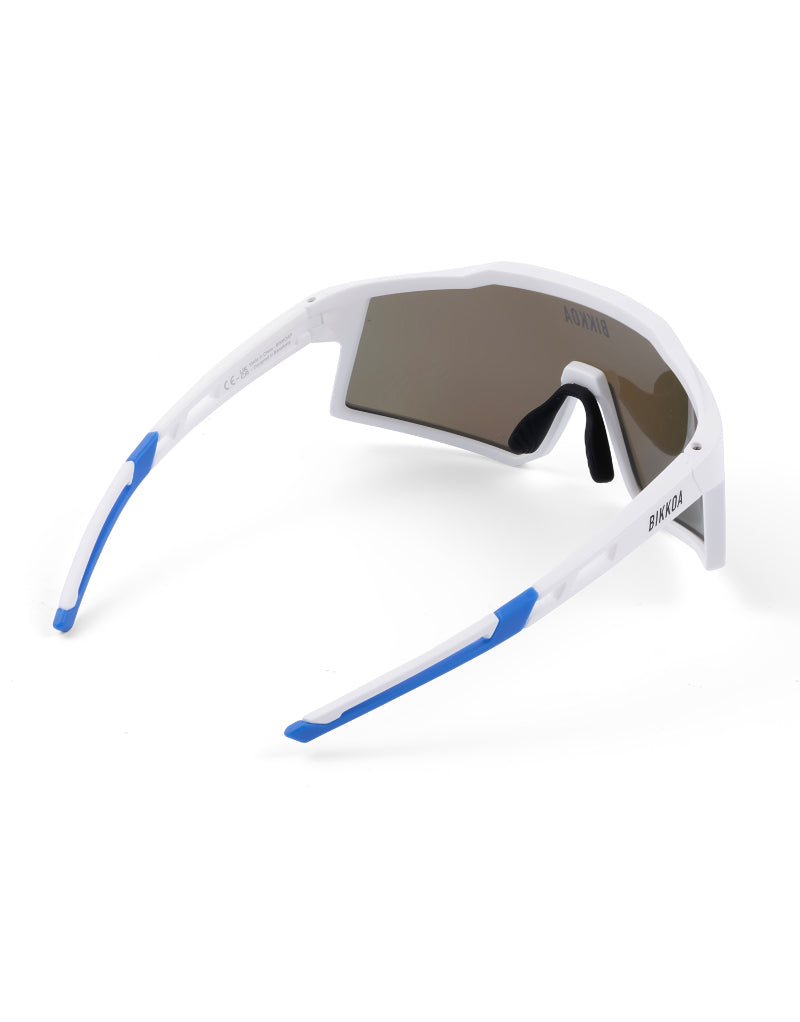 Gafas deportivas para niños BIKKOA VARYS blancas con lente azul para pádel y tenis - Azul