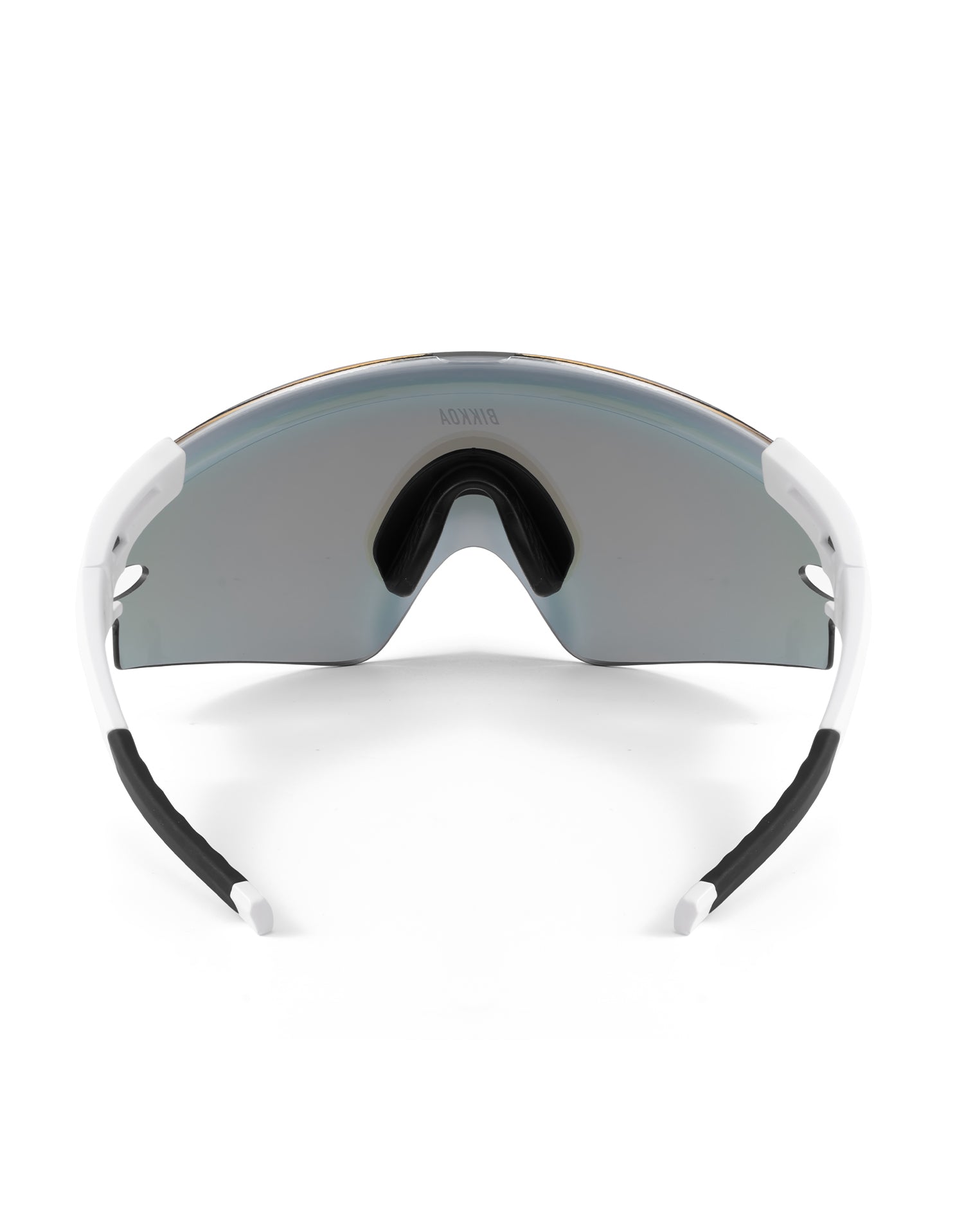 Gafas de ciclismo BIKKOA AERION azules, vista trasera mostrando puente nasal flexible y sistema de ventilación lateral - azul