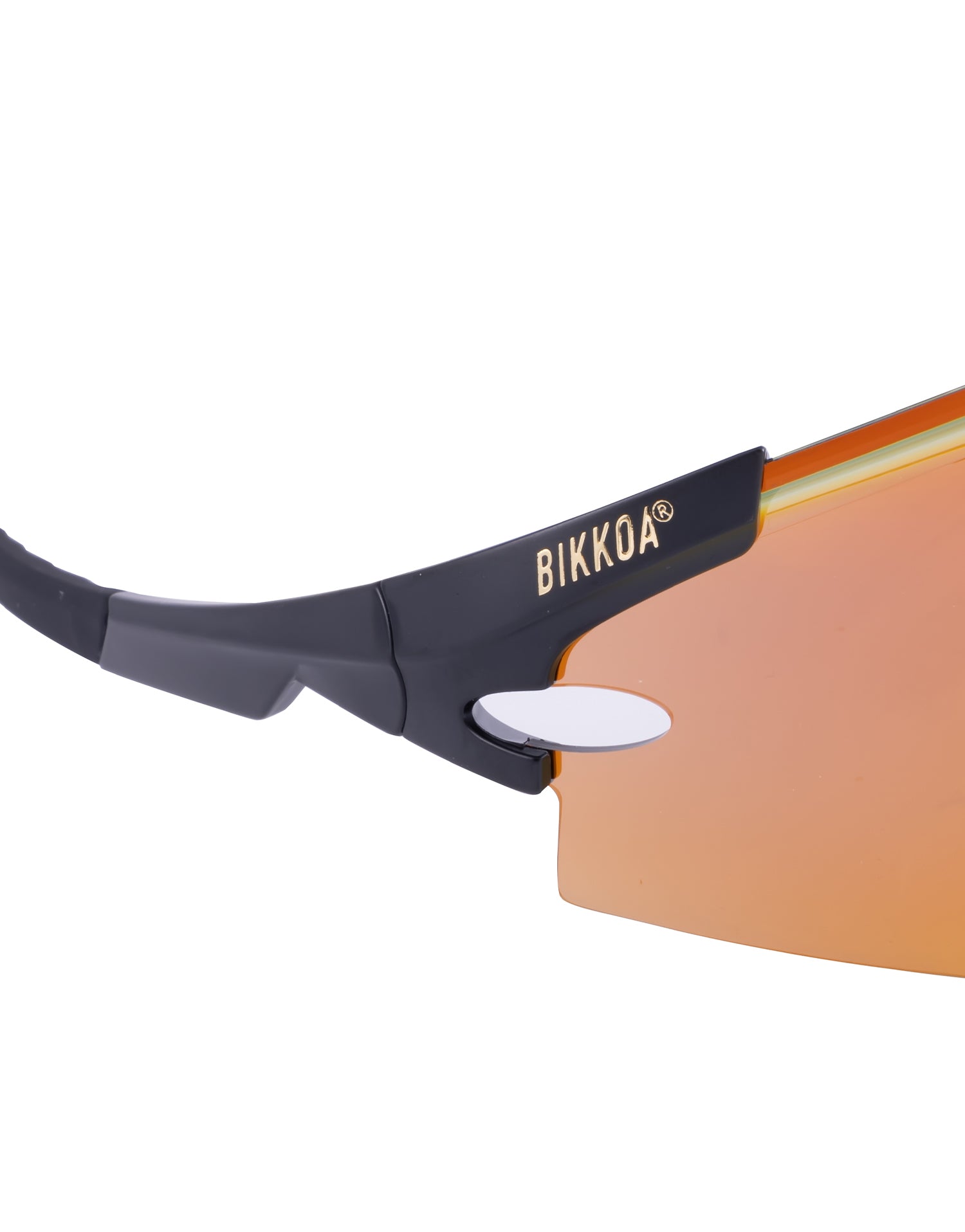 Gafas de ciclismo BIKKOA AERION doradas, detalle ampliado de la ventilación permitiendo más aerodinámica - dorada