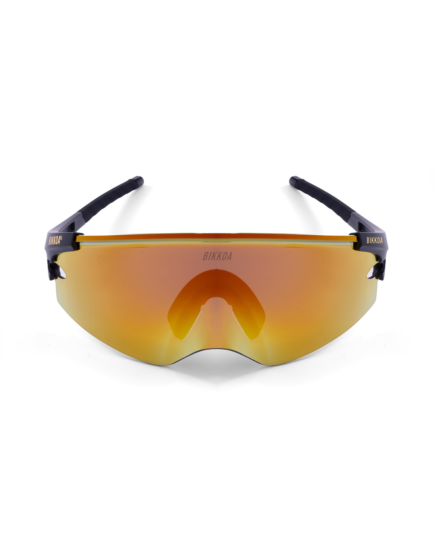 Gafas de ciclismo BIKKOA AERION doradas, vista frontal completa con máscara dorada de alto contraste - dorada