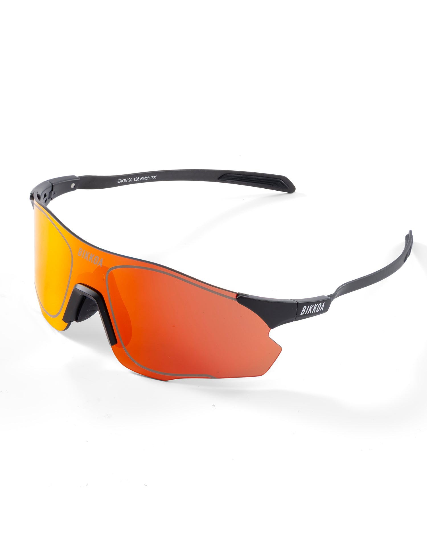 Gafas deportivas BIKKOA EXON con lente roja y estructura de carbono - Roja