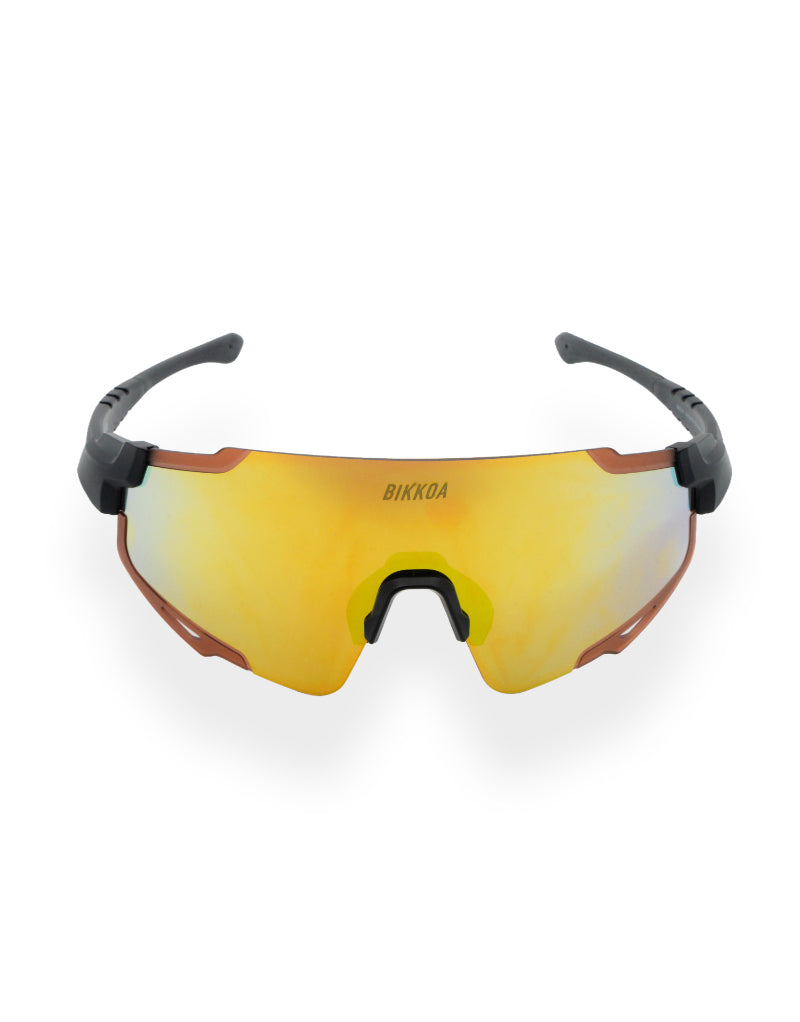 Gafas BIKKOA KORU bronce vista frontal completa con lente panorámica para ciclismo y deportes outdoor - Bronce