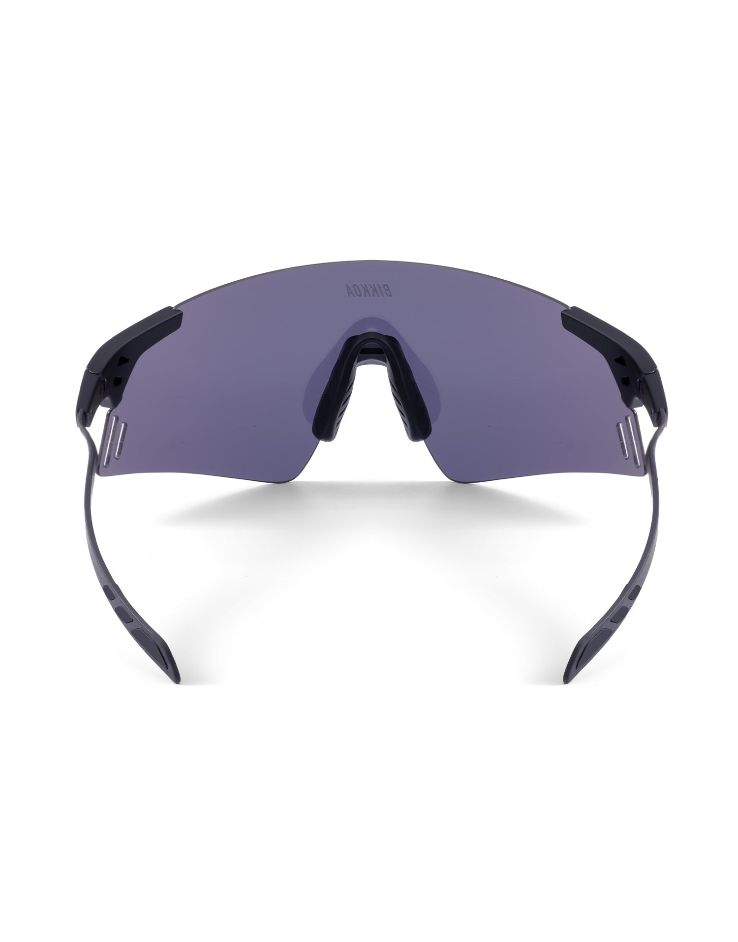 Gafas deportivas BIKKOA NEXORA rosas, vista trasera de las gafas mostrando puente nasal flexible, estructura de carbono y canales de ventilación - rosa