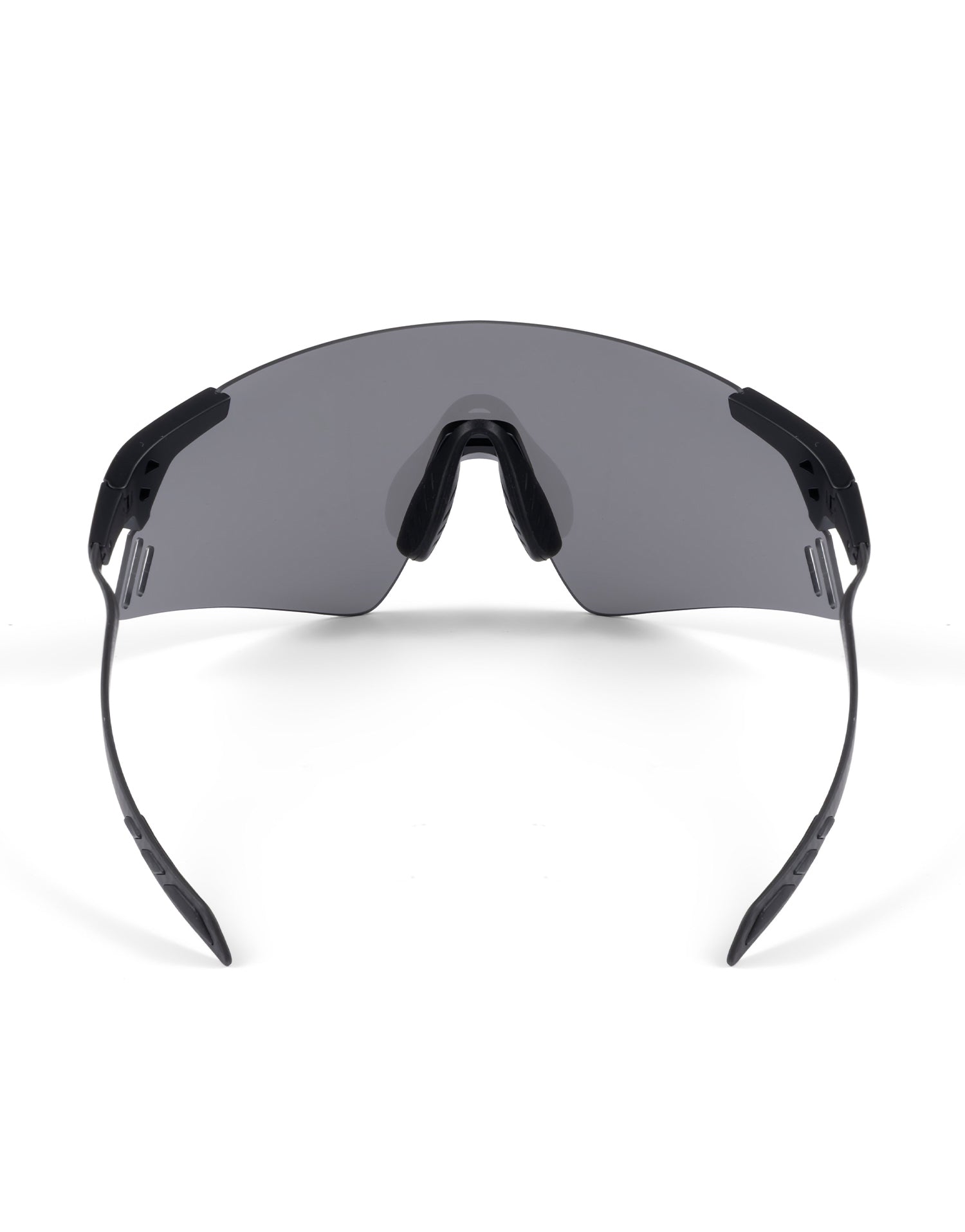 Diseño trasero de las gafas deportivas BIKKOA NEXORA con lente plateada - Plateada