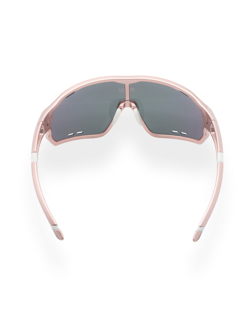 Vista superior de gafas deportivas BIKKOA NEXO rose gold con estructura ligera y ajuste preciso - Oro Rosa