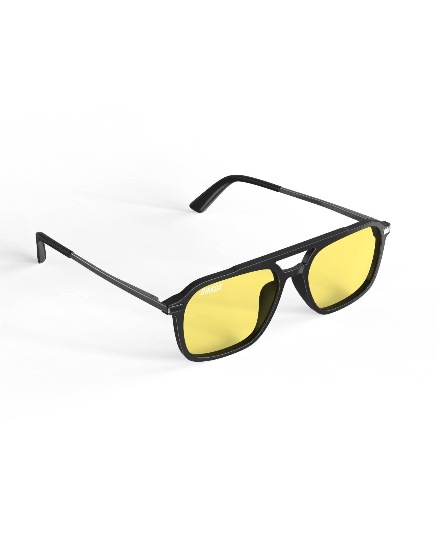 Gafas NOR Activate BIKKOA con lente amarilla vista frontal lateral izquierda diseño técnico y ergonómico