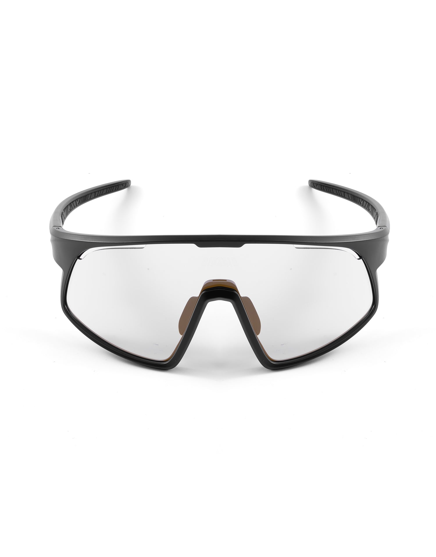 Detalle de la lente fotocromática de alto contraste en las gafas BIKKOA RELION - dorada