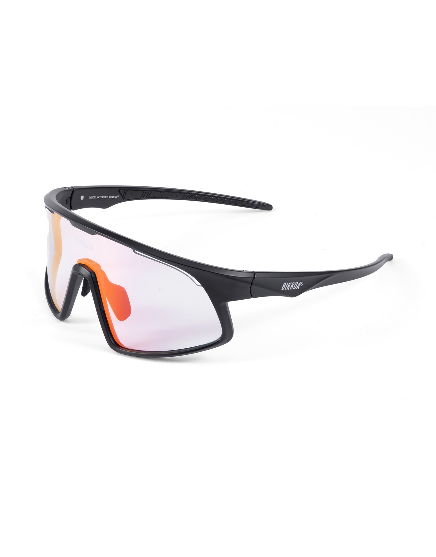 Gafas deportivas BIKKOA RELION negras con lente fotocromática roja para running y ciclismo - roja