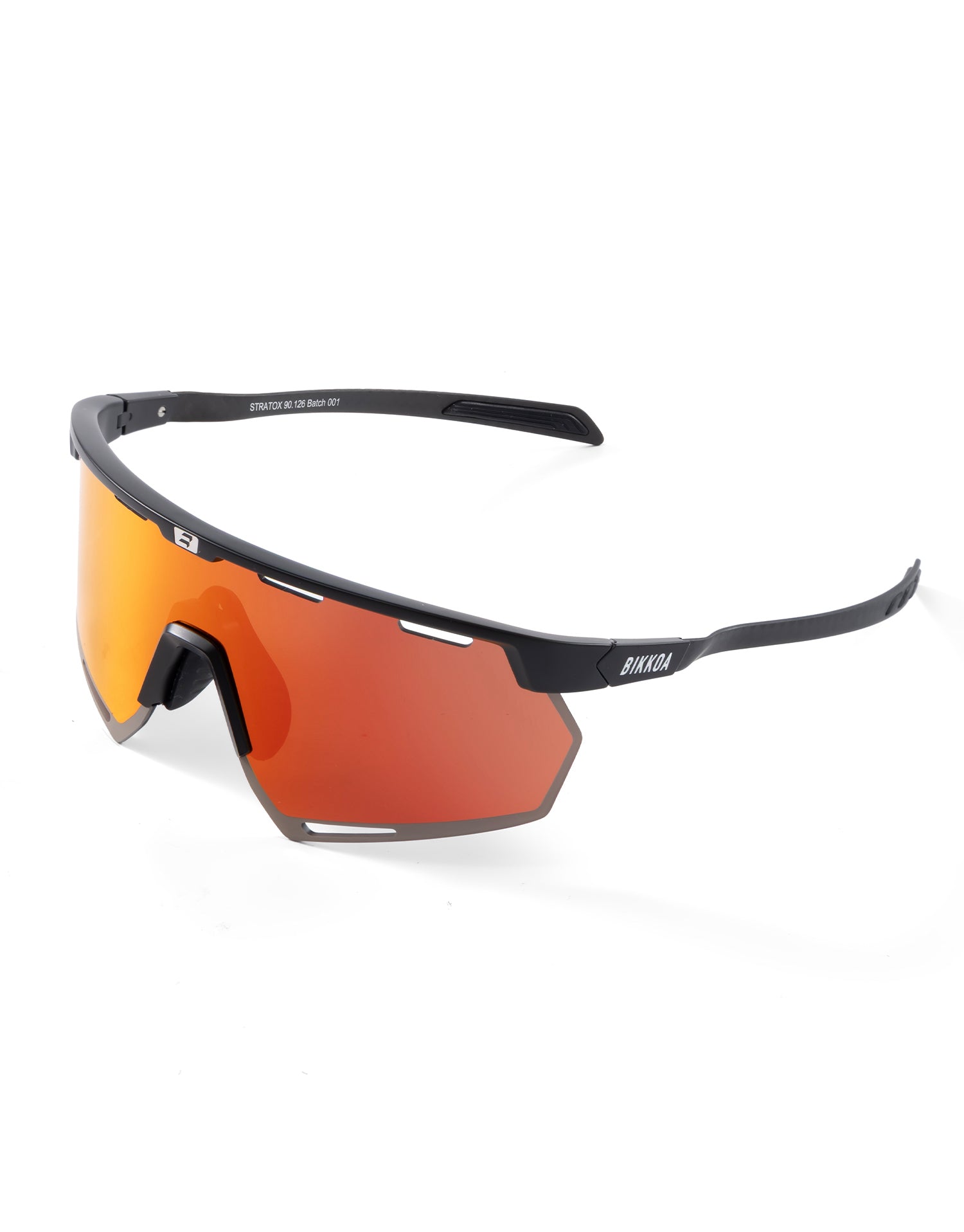 Gafas deportivas BIKKOA STRATOX con lente roja Full Revo y montura de carbono. - Roja