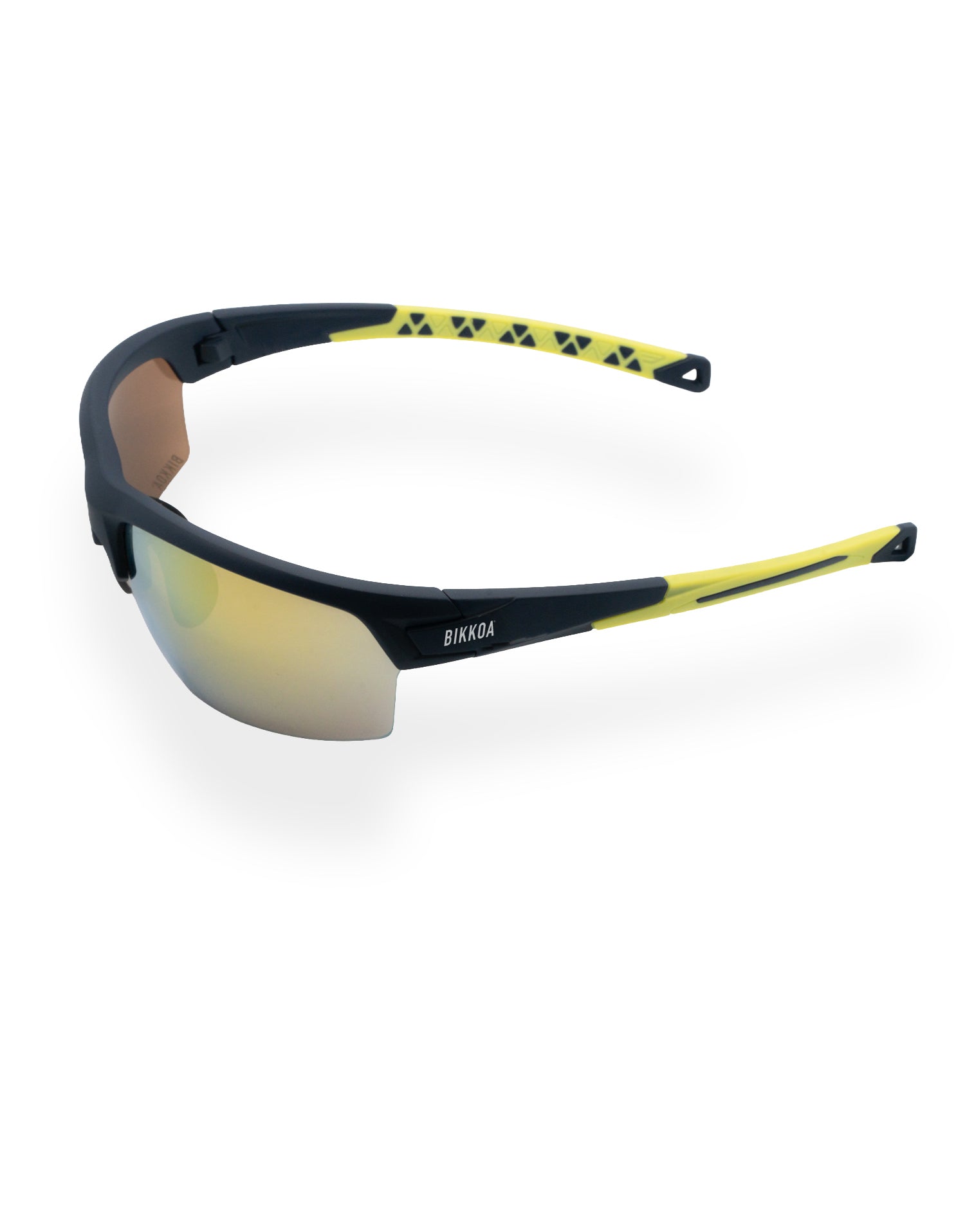 Gafas deportivas BIKKOA SIGNATURE lente oro para pádel, tenis y running vista lateral diseño técnico - Dorada