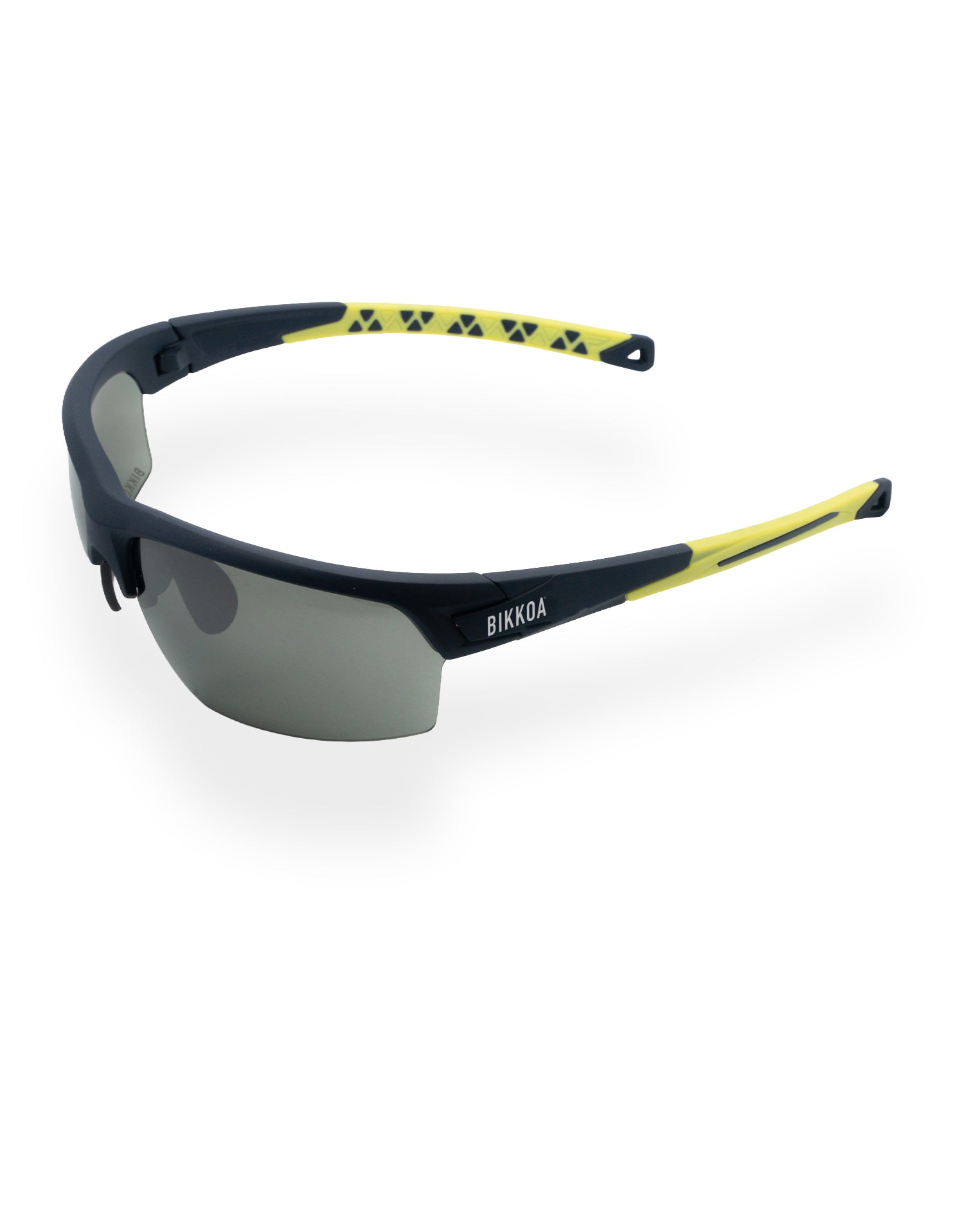 Gafas deportivas BIKKOA SIGNATURE lente plata para pádel, tenis y running vista lateral diseño técnico - Plateada